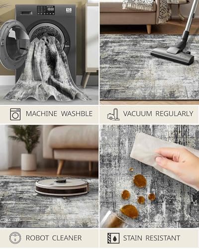3x5 Washable Rug Abstract Carpet - Image 5