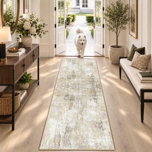 RELEANY Washable Runner 2'x6' Abstract Area Rug by RELEANY