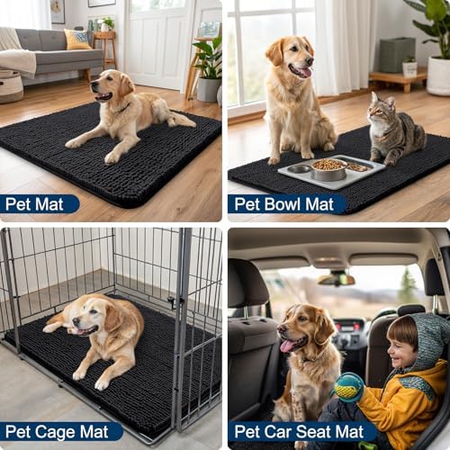 Smiry Dog Door Mat for Muddy Paws 40x32, Absorbs Moisture and Dirt Doormat - Image 6