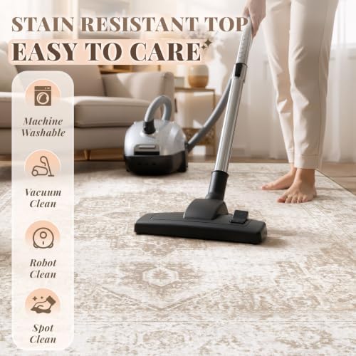 Runner Rug 2x10 Washable Rugs: Vintage Hallway Kitchen Runner Non Slip Low Pile - Image 4