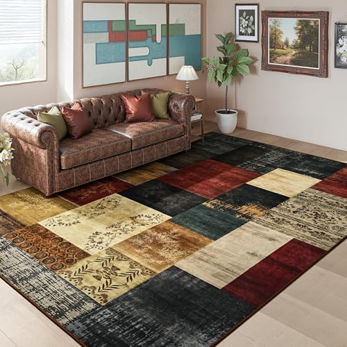 Tepook 5x7 Area Rugs for Living Room, Washable Large Geometric Bedroom Rug - Image 2