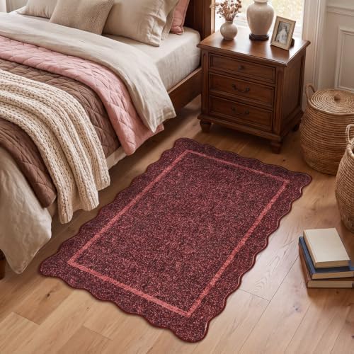 GarveeHome Scalloped Small Area Rug 2x3 Entryway Mat Non Slip by GarveeHome