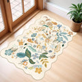 2x3 Rug Washable Runner for Entryway: Non Slip Floral Small Area Rug Cream by BYYVOORugsforYourHome