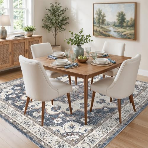 Washable 7x7 Square Area Rug: 7ft Square Living Room Dining Room Carpet Soft - Image 3