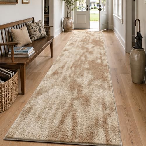 2x10 Tie-dye Beige Runner Rug Washable Non-Slip - Image 3