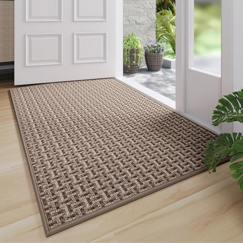 YDKGL Front Door Mat Indoor Non Slip Entry Mat Extra Large Brown 36"x60" by YDKGL