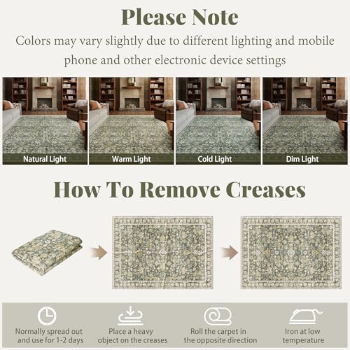 Machine Washable Rugs for Living Room: 8x10 Area Rugs for Bedroom - Image 6