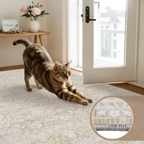 2'6''x10' Hallway Washable Runner Rug:Kitchen Carpet Natural Beige - Image 5