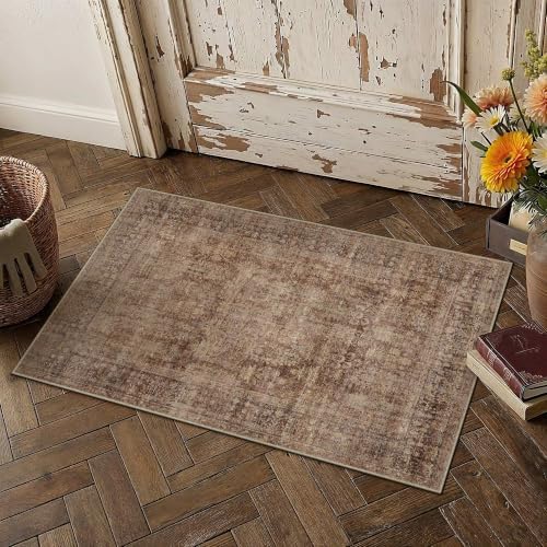 HUGEAR Brick Red 2x3 Neutral Area Rugs by HUGEAR