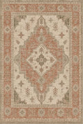 4'x6 Faux Wool Washable Area Rug, Terracotta/Beige by Unknown
