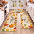 HEBE Fall Kitchen Rugs Set of 3, Washable Maple Leaf Kitchen Mats by HEBE