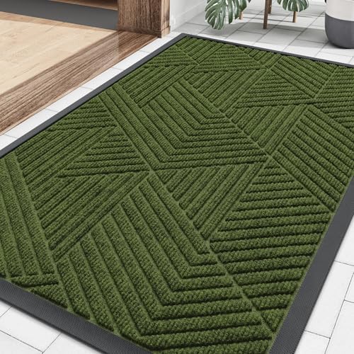 Smiry Front Door Mat Outside Entrance, Low Profile Rubber Doormat by Smiry