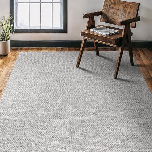 CAMILSON Easy Jute Rug 4x6, Indoor Outdoor Gray Color Farmhouse Area Rugs by CAMILSONIndoorOutdoorAreaRugs