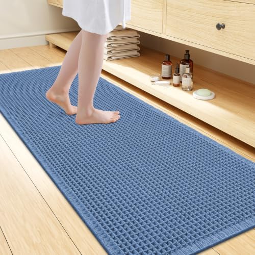 Smiry Waffle Bath Mat 60X24, Extra Soft Absorbent Bathroom Rugs by Smiry