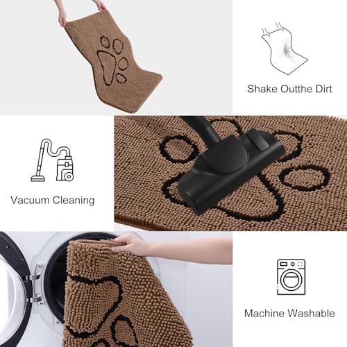 Smiry Dog Door Mat for Muddy Paws, Absorbent Non Slip Dirt Trapper - Image 6