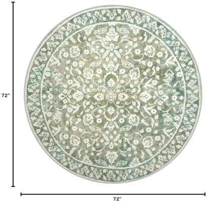 Vintage Washable Large Round Rug 6ft Circle Rug - Image 2