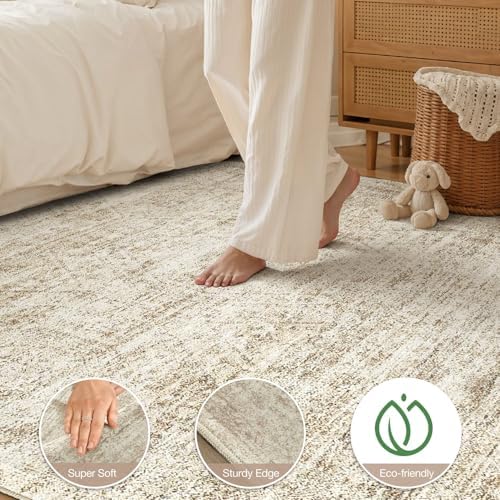 cotiled 9x12 Area Rugs Abstract Distressed Washable Large Living Room Rug - Image 4
