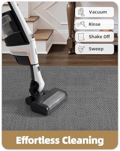 Color&Geometry Runner Rug 36"x96" Non Slip Rubber Hallway Rug, Light Grey - Image 5