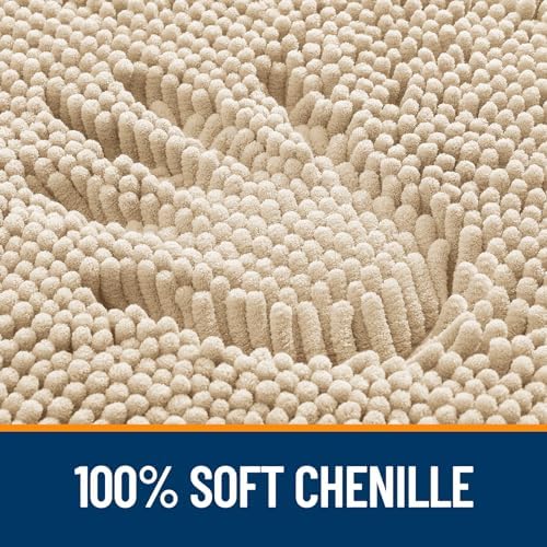 OLANLY Bathroom Runner Rugs 47x17, Extra Soft Absorbent Chenille Bath Rugs - Image 3
