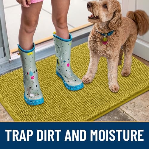Smiry Dog Door Mat for Muddy Paws 36x24, Absorbs Moisture and Dirt Doormat - Image 3