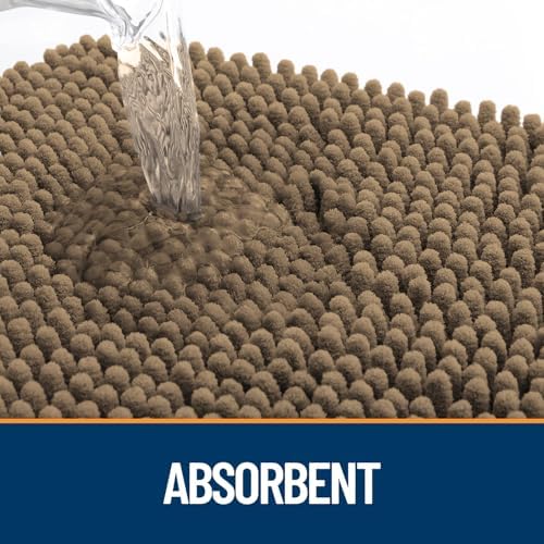 OLANLY Dog Door Mat for Muddy Paws 35x24, Super Absorbent Chenille Mud Mat - Image 3