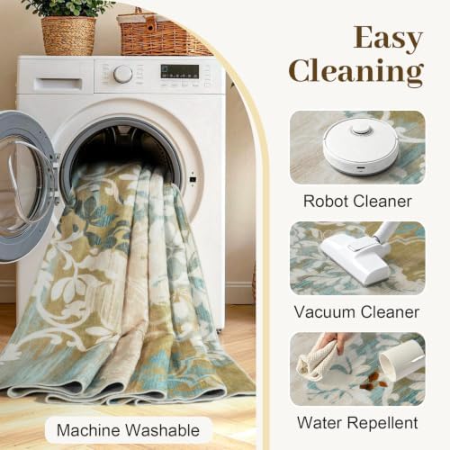 5x7 Washable Non-Slip Area Rug for Living Room - Image 4