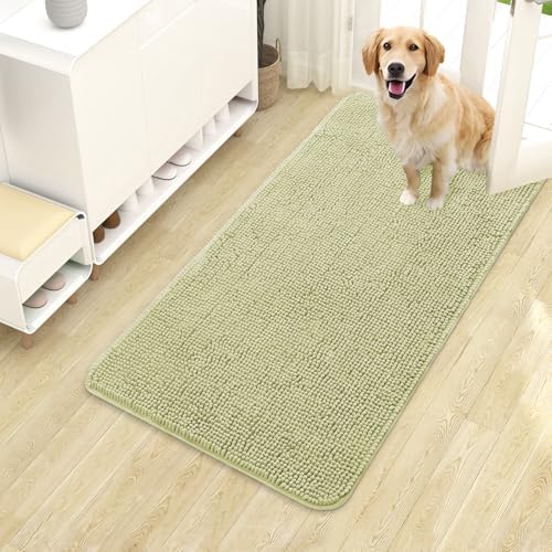 OLANLY Dog Door Mat for Muddy Paws 40x24, Super Absorbent Chenille Mud Mat by OLANLY