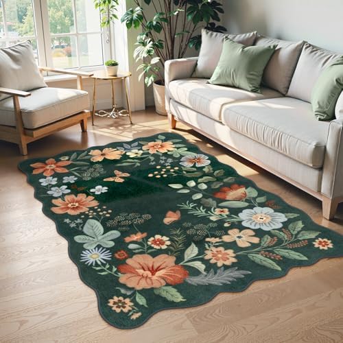 Lahome Floral Washable Rug, 3x5 Rug Soft Bedroom Rugs - Image 3