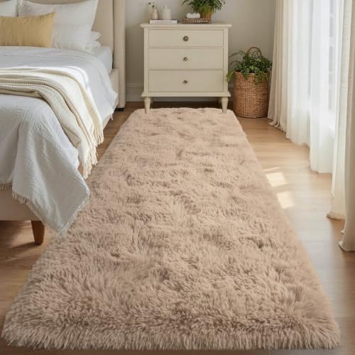 Noahas 2x10 Beige Fluffy Soft Runner Rug Non-Slip by ModernHomeDecor