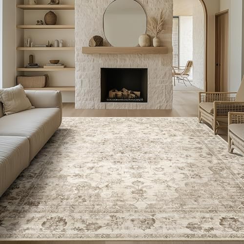 9x12 Beige Neutral Area Rug by WondRg