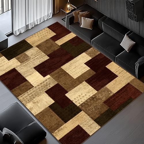 Modern Geometric Patchwork Indoor 8x10 Area Rug - Image 2