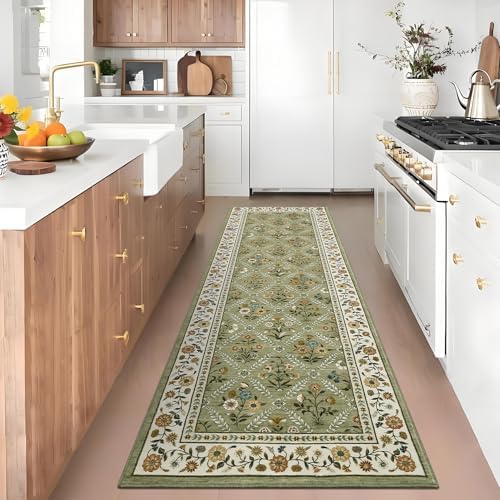 GarveeHome Washable Kitchen Runner 2x6 Non-Slip Floral Carpet Runner by GarveeHome