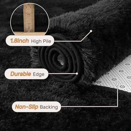 9x12 Ft Extra Large Black Shag Rug - Image 5