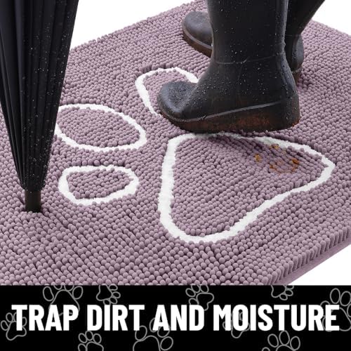 Smiry Dog Door Mat for Muddy Paws, Absorbent Non Slip Dirt Trapper - Image 2