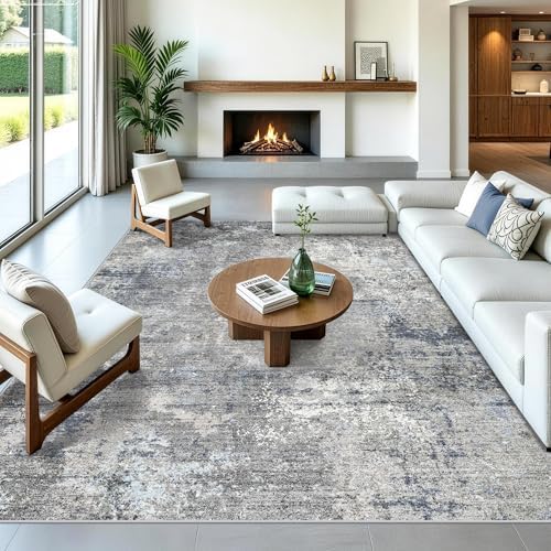 10x14 Area Rug for Living Room, Washable Modern Abstract Rug by BYYVOORugsforYourHome