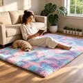 3x5 Blue Rainbow Fluffy Area Rug by NEIGELUO