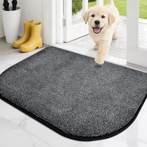 PURRUGS Dirt Trapping Door Mat, Heathered Charcoal by PURRUGS
