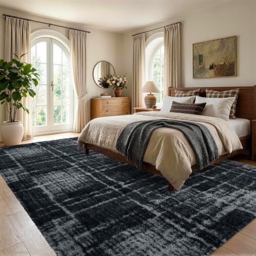 4x6 Grey Fluffy Soft Area Rug Non-Slip - Image 3