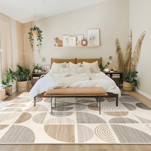 MUJOO 8x10 Area Rugs, Boho Washable Rugs Non Slip Modern Abstract - Image 2