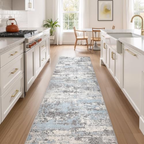 3x8 Runner Rug, Abstract Washable Hallway Rugs - Image 3