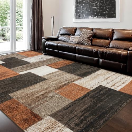 Modern Geometric Patchwork Indoor Area Rug - Image 3