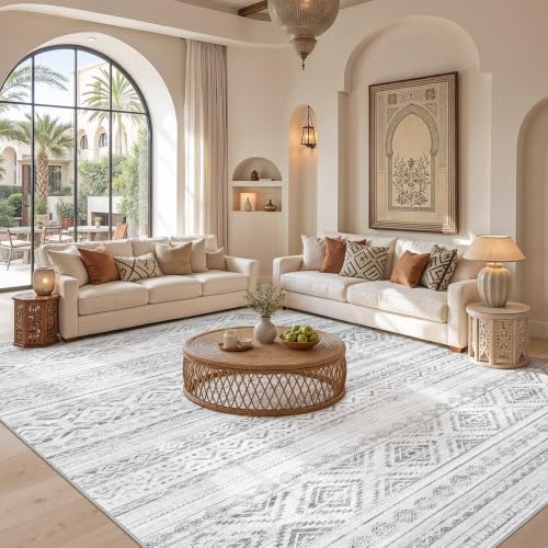 cotiled Boho 7x9 Area Rug for Living Room: Large Moroccan Washable Rug - Image 4