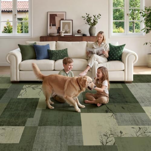Large Area Rugs for Living Room, Modern Geometric Patchwork Carpet Non-Slip - Image 6
