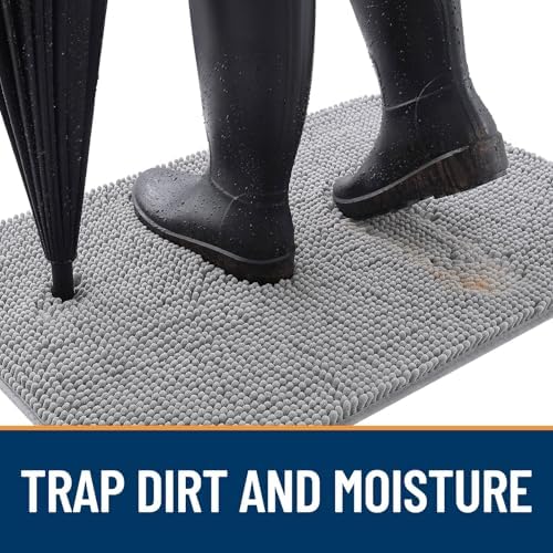 OLANLY Dog Door Mat for Muddy Paws 45x27, Super Absorbent Chenille Mud Mat - Image 2