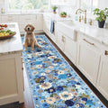 Blue Garden Floral Hallway Runner Rug 2x10 by WelcometoBabovid