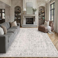 PureCozy Gray Area Rug 8x10 Vintage Floral by PureCozy