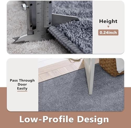 8x10 Large Grey Blue/White Area Rug Non-Slip Washable - Image 6