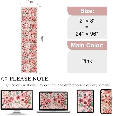 DUKINO 2x8 Washable Runner Rug, Floral Non Slip Kitchen Runner Rug - Image 2