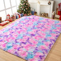 Tepook Pink Blue Purple Fluffy 8x10 Area Rug by Tepook