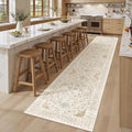befbee 2x10 Runner Rug for Hallway Washable Non Slip Kitchen Rug Beige by Befbee